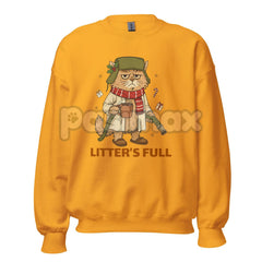 "Litter's Full" Minimalist Warning Sweatshirt | Ironic Dark Humor Crewneck | Cryptic Statement Jumper | Printed in the USA