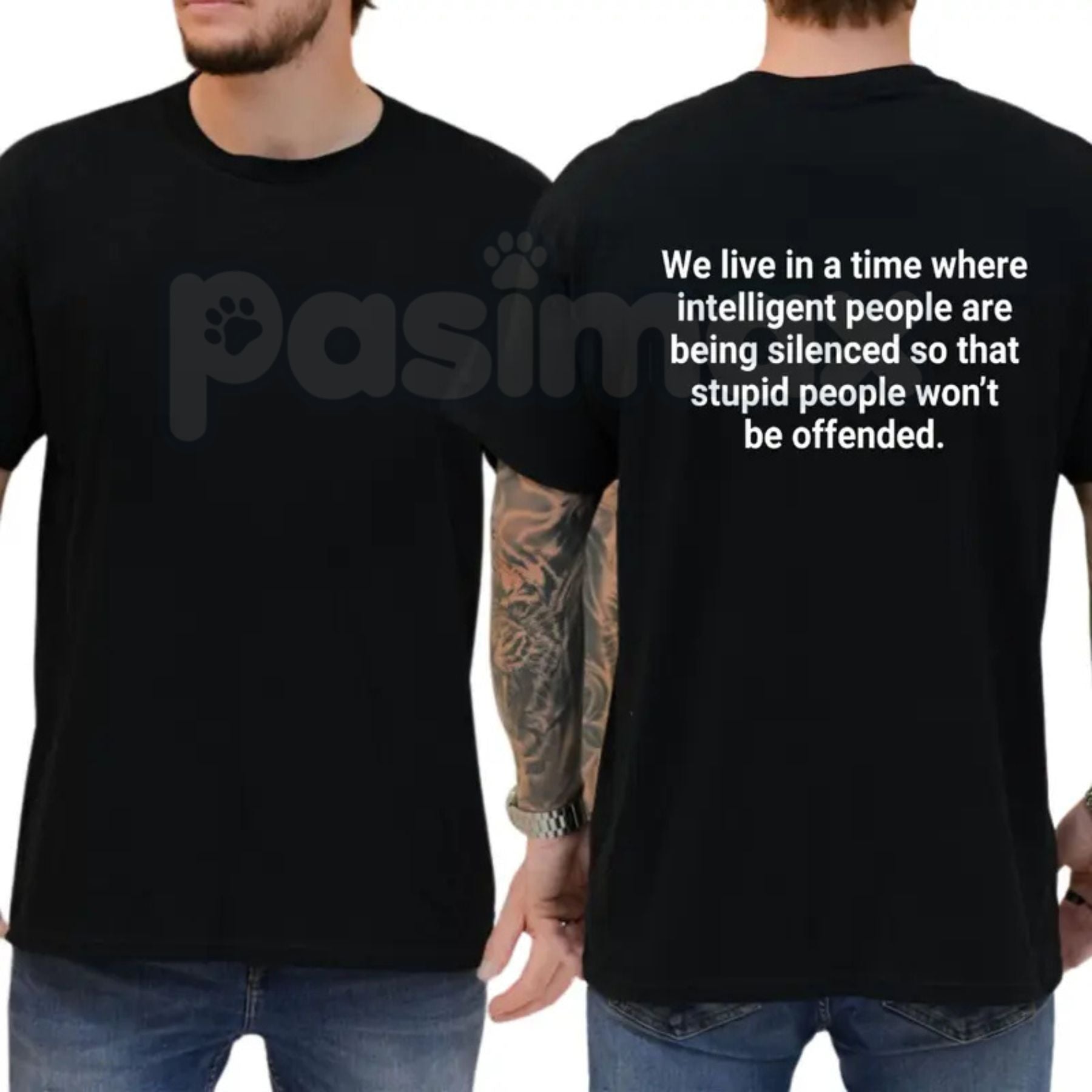 "Intelligent People Are Being Silenced" T-Shirt â Funny Sarcastic Free Speech Social Commentary Graphic Tee