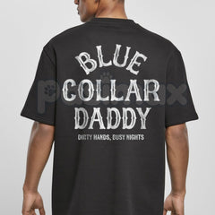 "Blue Collar Daddy" Industrial Graphic T-Shirt â Retro Workwear Aesthetic Tee, Premium 100% Cotton Trade Worker Top, Soft Lived-In Heavyweight Blue Collar Pride Shirt, Made in USA