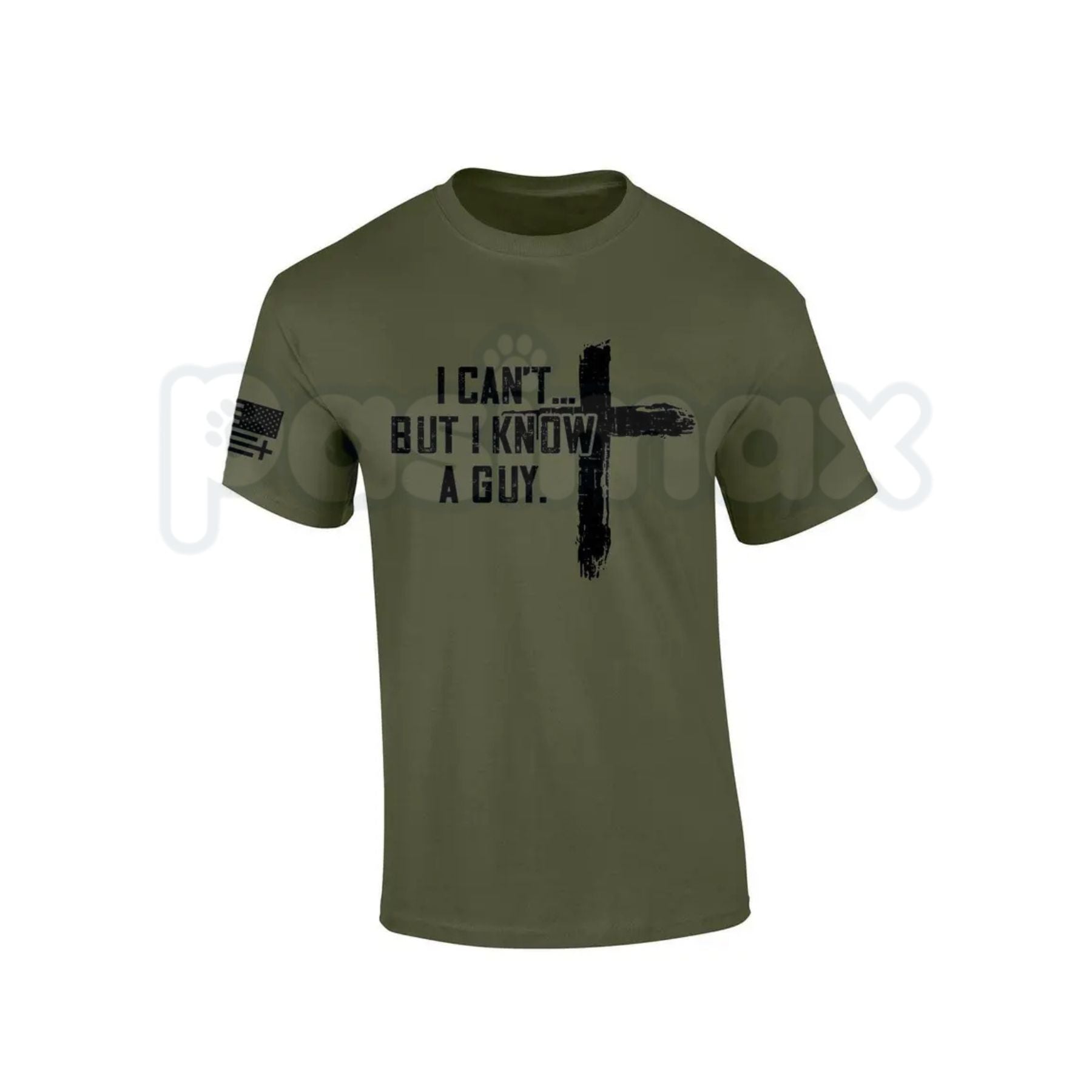 "I Can't But I Know A Guy" Men's Christian T-Shirt â Funny Jesus Cross Graphic Tee, Premium 100% Cotton Faith-Based Humor Top, Soft Lived-In Heavyweight Religious Statement Shirt, Made in USA