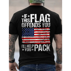 "If This Flag Offends You I'll Help You Pack" T-Shirt â Funny Conservative Patriotic American Flag Unisex Graphic Tee