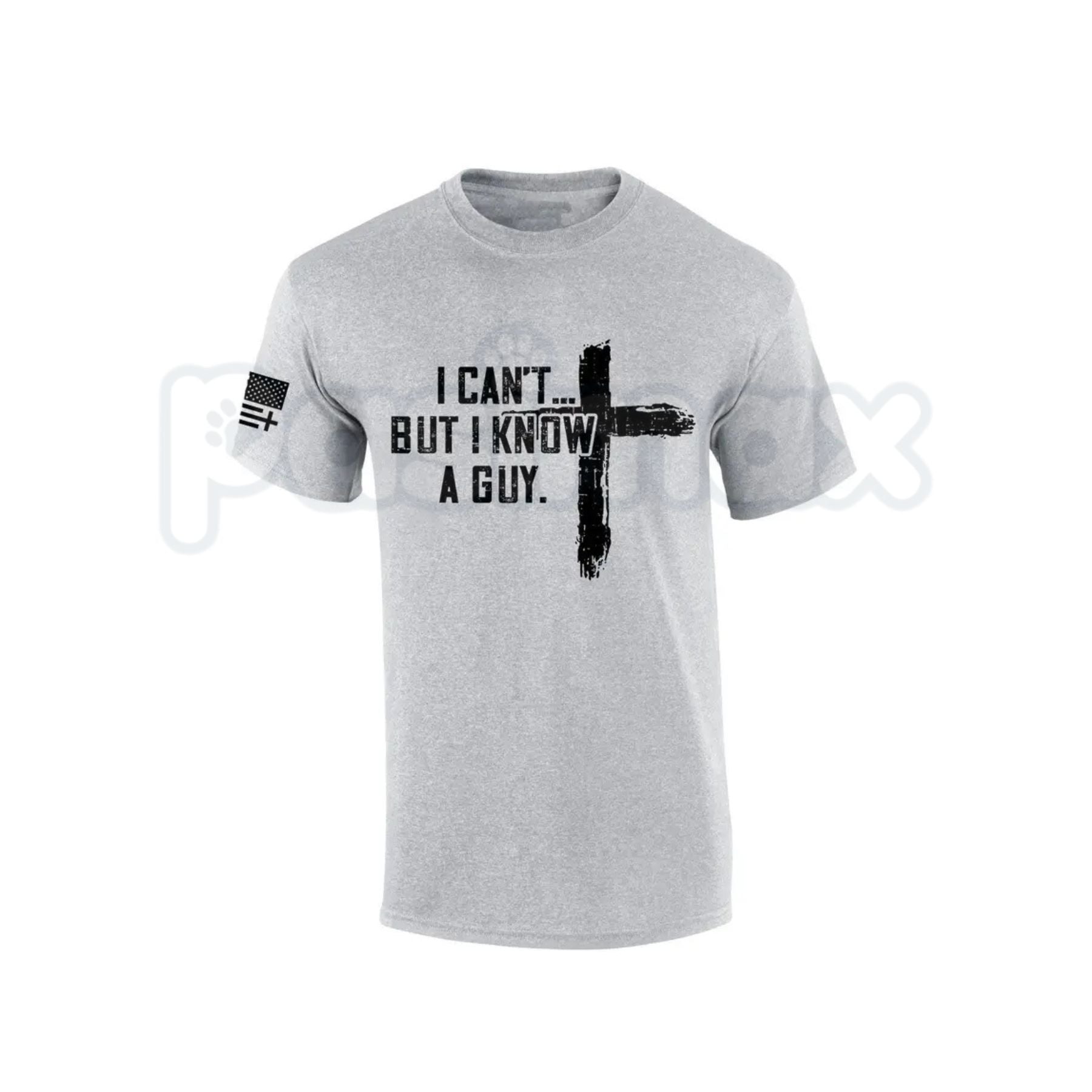 "I Can't But I Know A Guy" Men's Christian T-Shirt â Funny Jesus Cross Graphic Tee, Premium 100% Cotton Faith-Based Humor Top, Soft Lived-In Heavyweight Religious Statement Shirt, Made in USA