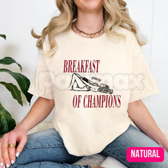 "Breakfast Of Champions" T-Shirt â Funny Retro Vintage Graphic Tee