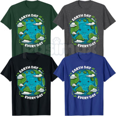 "Earth Day Every Day" Cute Environmental T-Shirt â Eco-Friendly Gift Graphic Tee, Premium 100% Cotton Sustainable Nature Top, Soft Lived-In Heavyweight Planet Pride Shirt, Made in USA