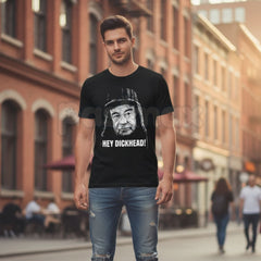 "Hey Dickhead!" Funny Graphic Tee â Sarcastic Obnoxious Joke T-Shirt, Premium 100% Cotton Unfiltered Humor Top, Soft Lived-In Heavyweight Friendly Insult Shirt, Made in USA