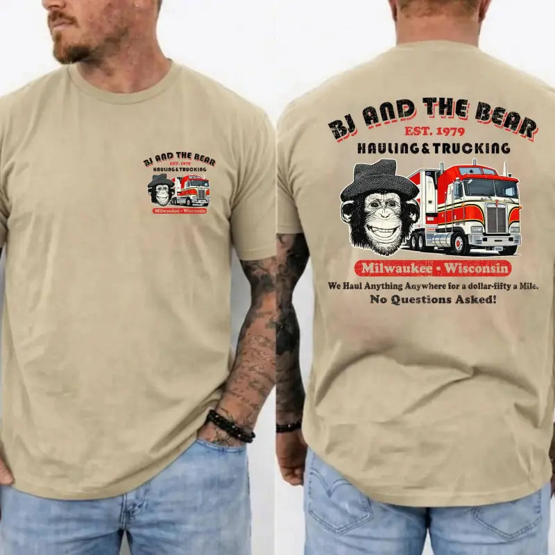 "BJ and the Bear Hauling Trucking Ltd" Vintage T-Shirt â Retro 70s TV Show Weathered Unisex Graphic Tee